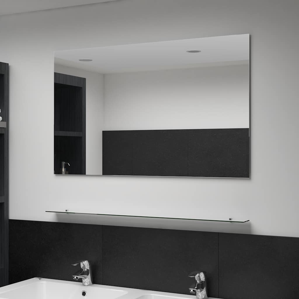 Miroir mural vidaxl avec étagère de 100 x 60 cm de verre durci