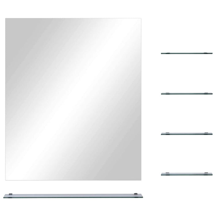 Miroir mural vidaxl avec 5 étagères 50x60 cm de couleur argentée