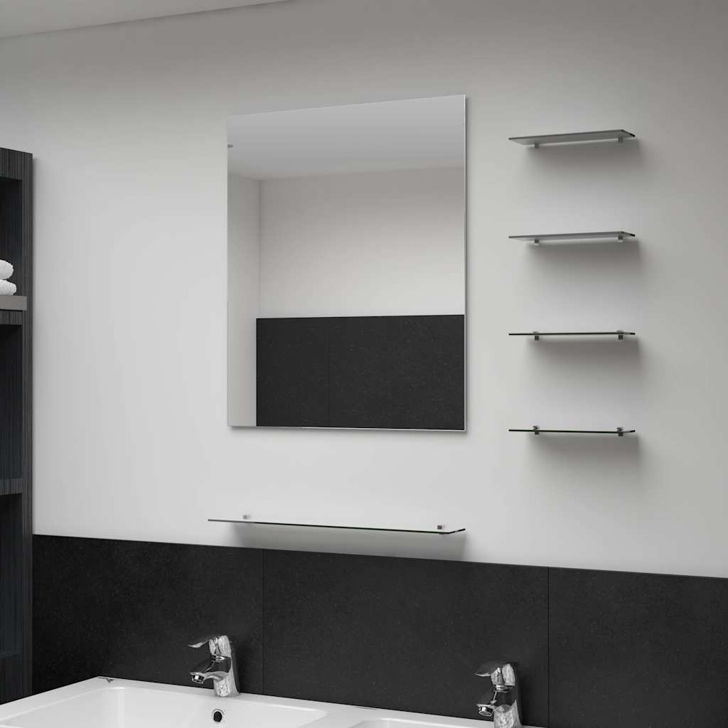 Miroir mural vidaxl avec 5 étagères 50x60 cm de couleur argentée