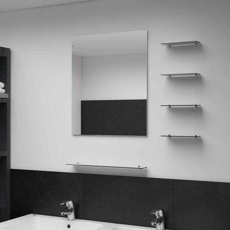Miroir mural vidaxl avec 5 étagères 50x60 cm de couleur argentée
