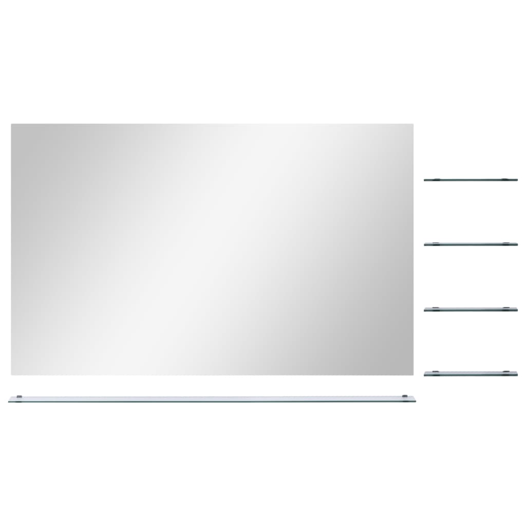 Miroir mural vidaxl avec 5 étagères 100x60 cm de couleur argentée