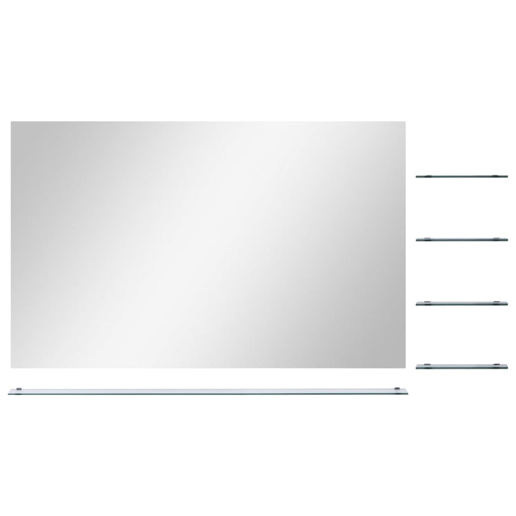 Miroir mural vidaxl avec 5 étagères 100x60 cm de couleur argentée