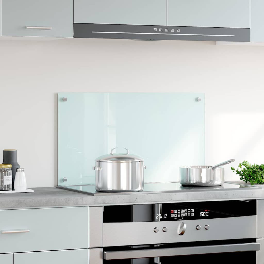 Vidaxl Splash Screen Kitchen 70x40 cm Verre labouré blanc