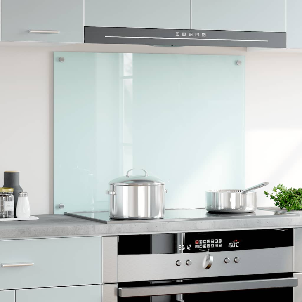 Vidaxl Splash Screen Kitchen 80x60 cm Verre labouré blanc