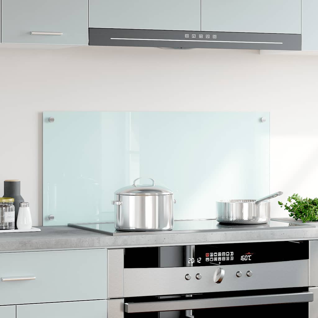 Vidaxl Splash Screen Kitchen 90x40 cm Verre labouré blanc