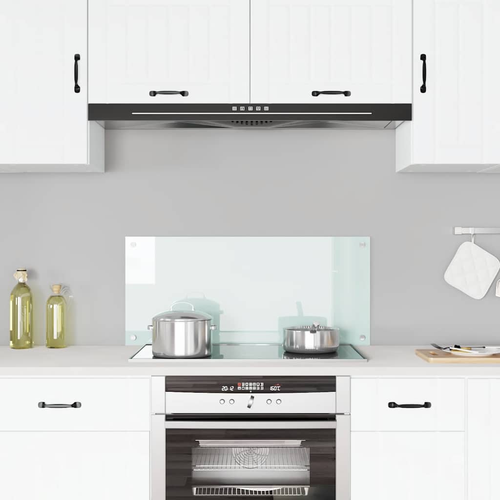Vidaxl Splash Screen Kitchen 90x40 cm Verre labouré blanc