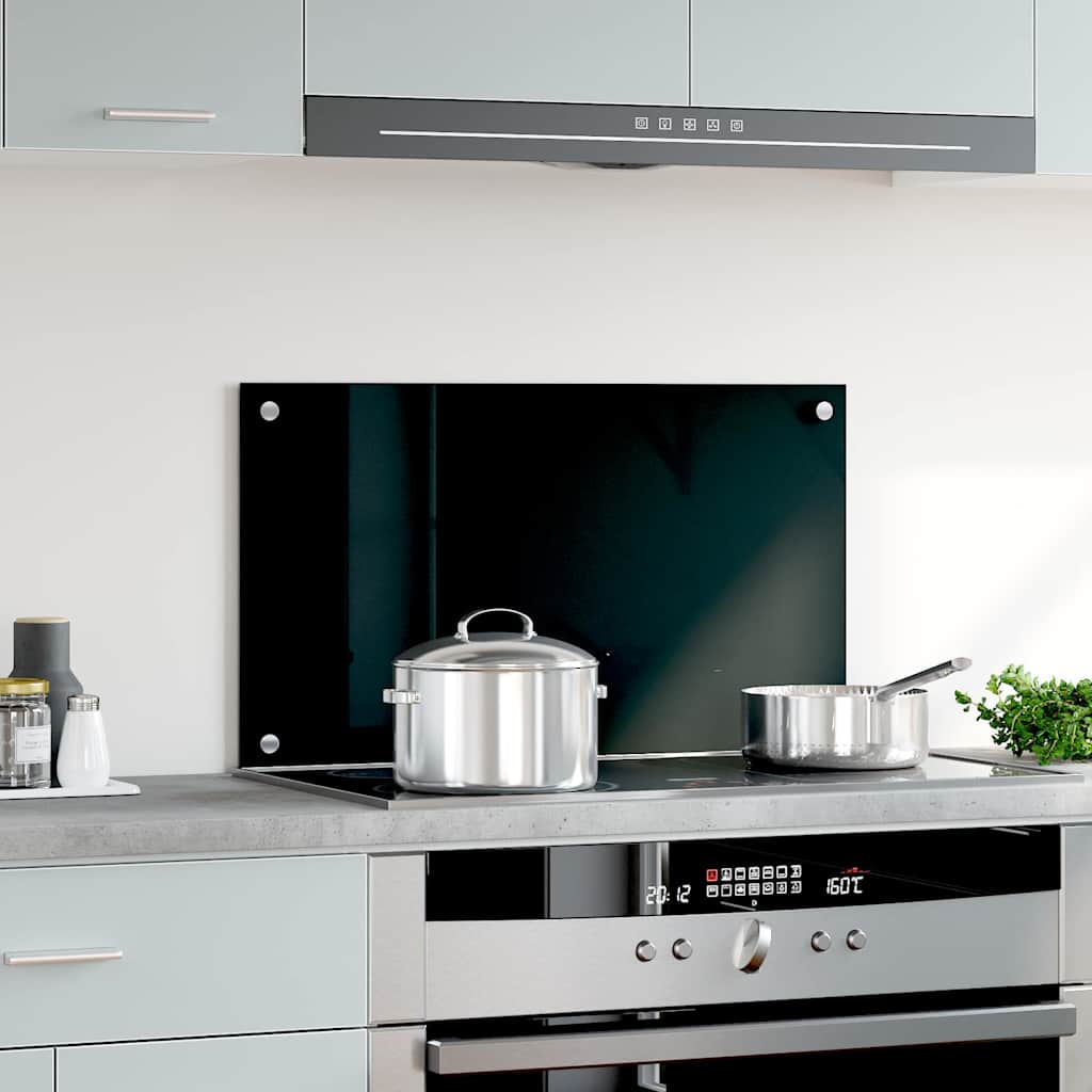 Vidaxl Splash Screen Kitchen 70x40 cm Termin Verre noir