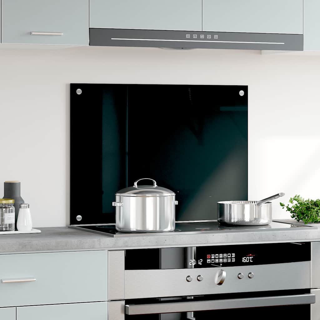Vidaxl Splash Screen Kitchen 70x50 cm Termin Verre noir