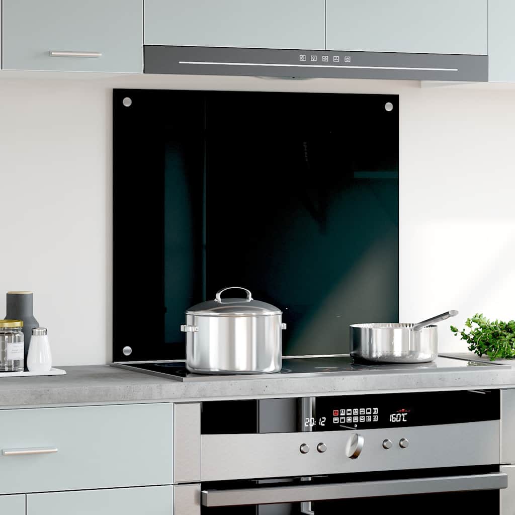 Vidaxl Splash Screen Kitchen 70x60 cm Termin Verre noir