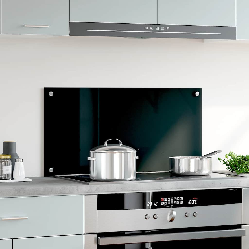 Vidaxl Splash Screen Kitchen 80x40 cm Termin Verre noir