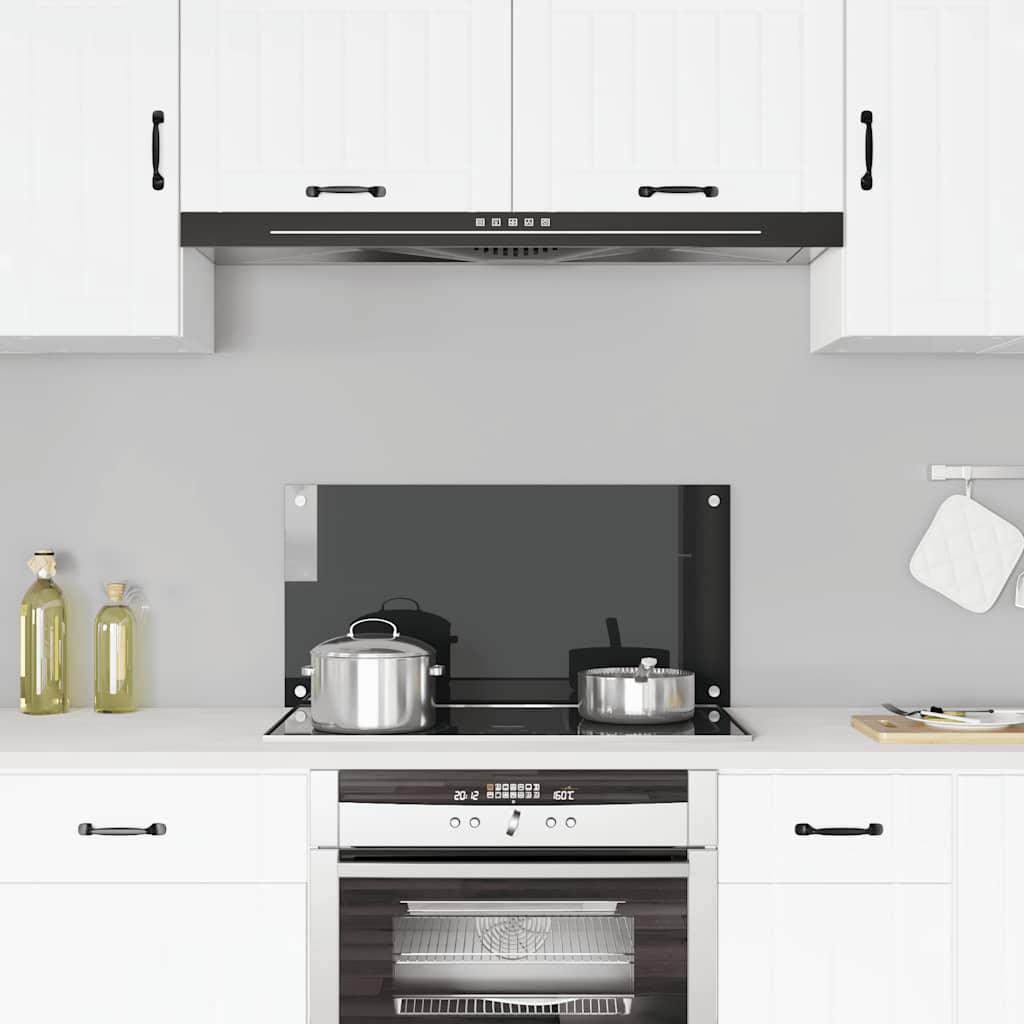 Vidaxl Splash Screen Kitchen 80x40 cm Termin Verre noir