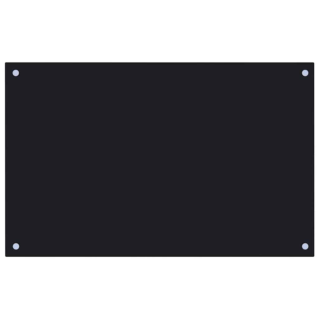 Vidaxl Splash Screen Kitchen 80x50 cm Verre durci noir