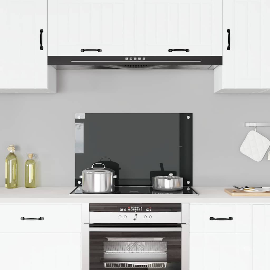 Vidaxl Splash Screen Kitchen 80x50 cm Verre durci noir