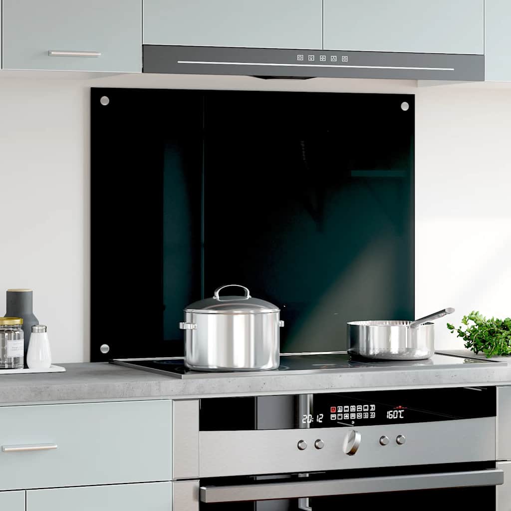 Vidaxl Splash Screen Kitchen 80x60 cm Termin Verre noir