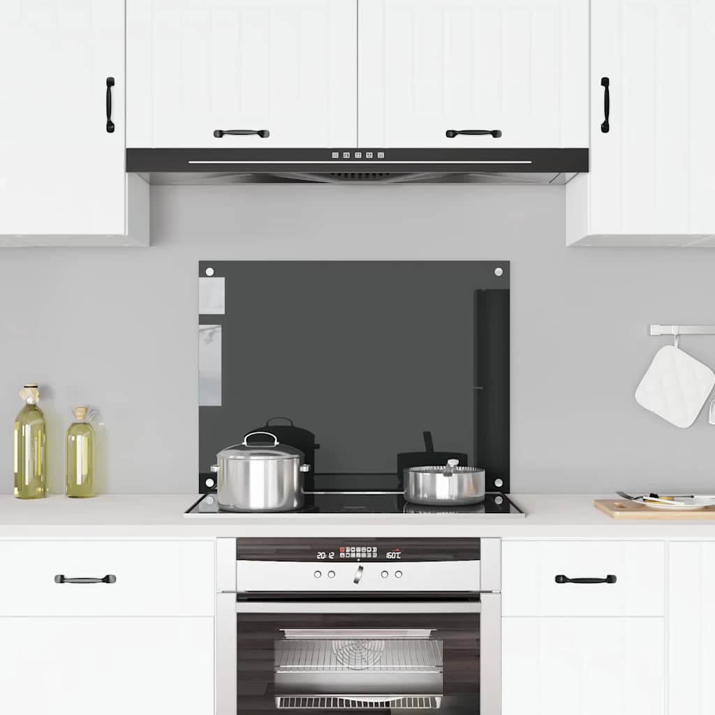 Vidaxl Splash Screen Kitchen 80x60 cm Termin Verre noir
