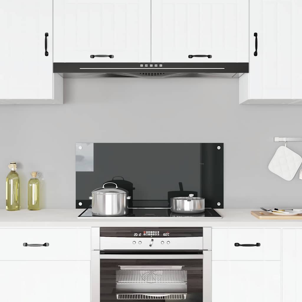 Vidaxl Splash Screen Kitchen 90x40 cm en verre durci noir