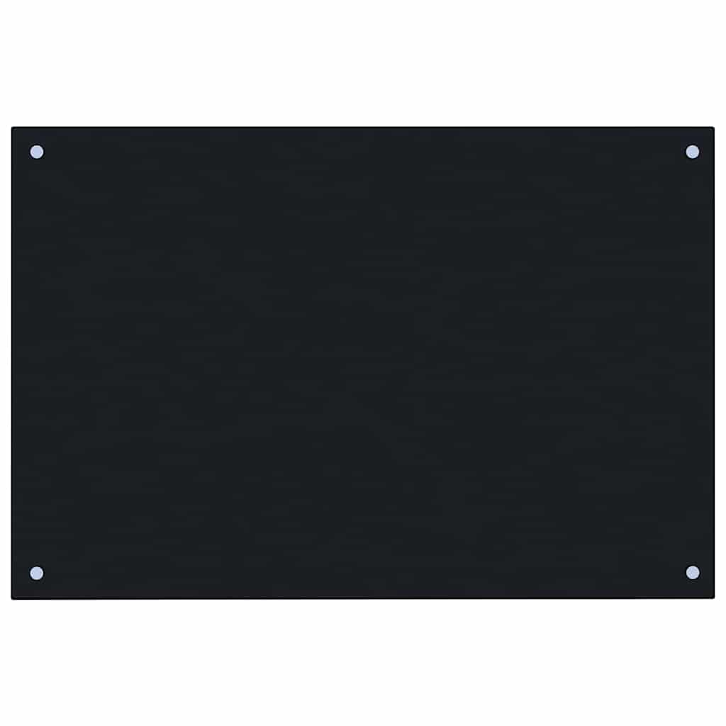 Vidaxl Splash Screen Kitchen 90x50 cm Verre durcie noir