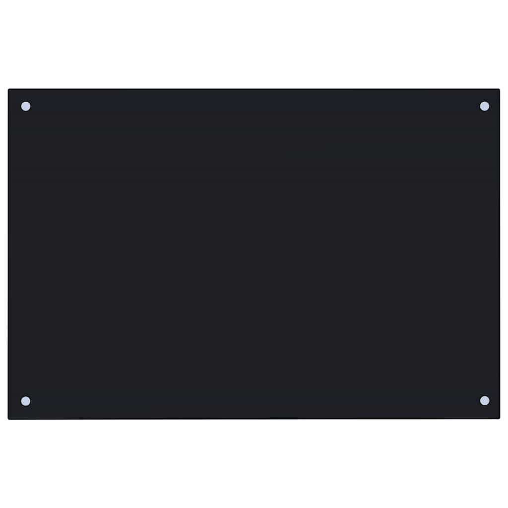 Vidaxl Splash Screen Kitchen 90x60 cm Verre durcie noir