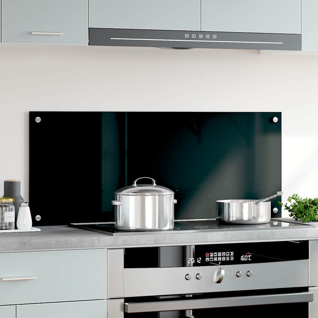 Vidaxl Splash Screen Kitchen 100x40 cm Termin Verre noir