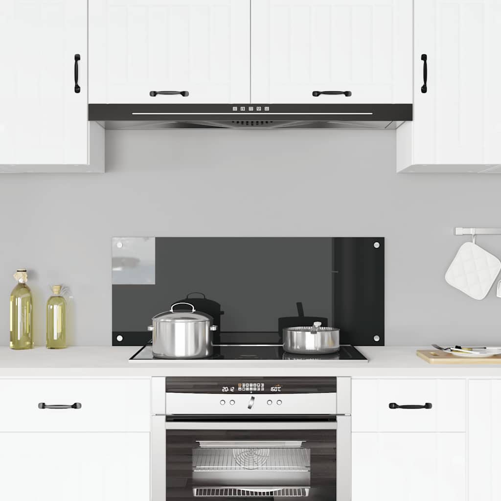 Vidaxl Splash Screen Kitchen 100x40 cm Termin Verre noir