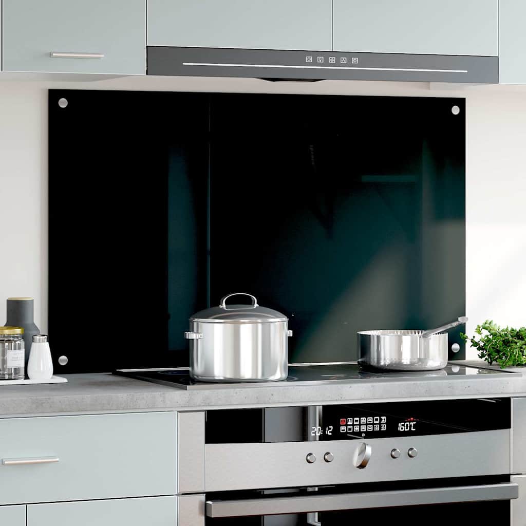 Vidaxl Splash Screen Kitchen 100x60 cm Termin Verre noir