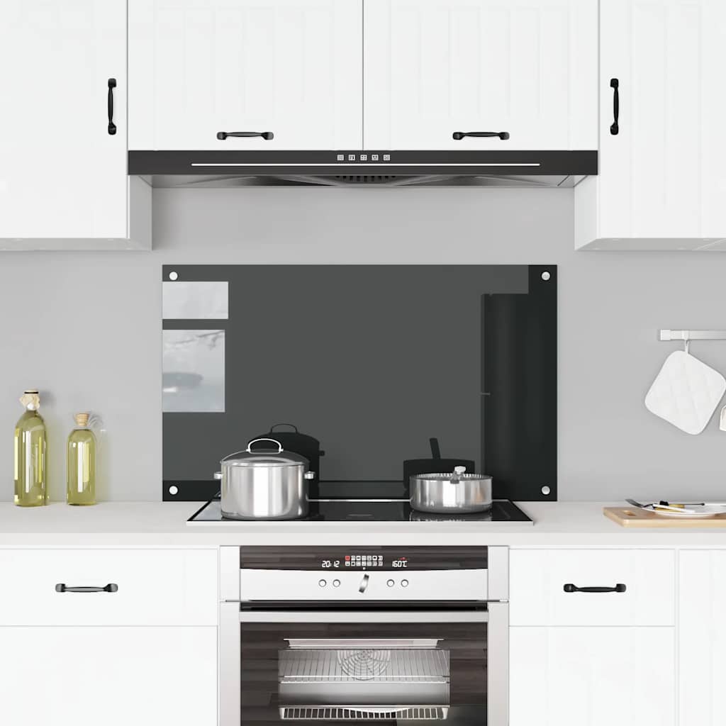 Vidaxl Splash Screen Kitchen 100x60 cm Termin Verre noir