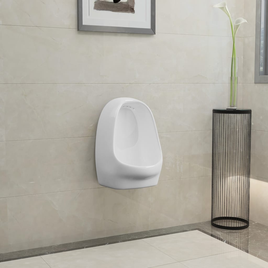 Vidaxl wallurinoir avec vanne de bobine en céramique blanc