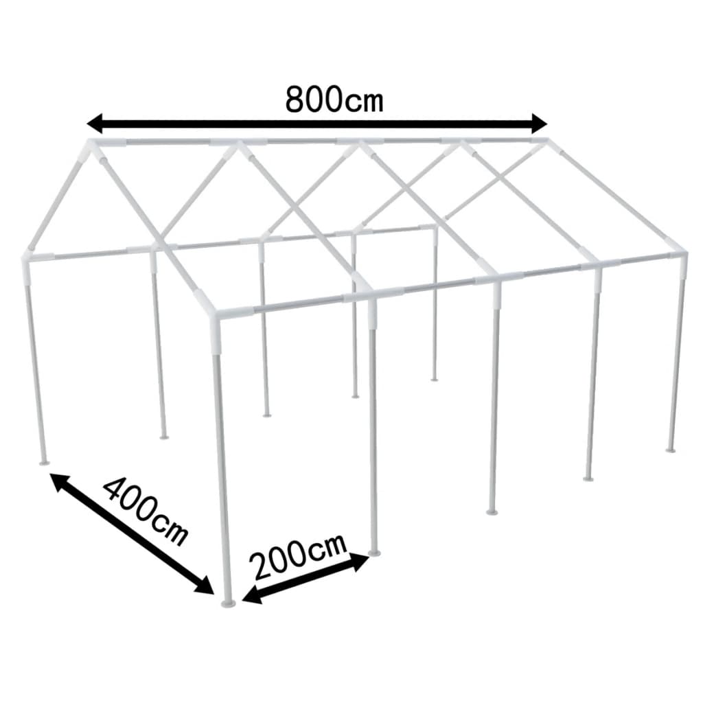 Cadre en acier vidaxl pour les tentes de fête 8 x 4 m