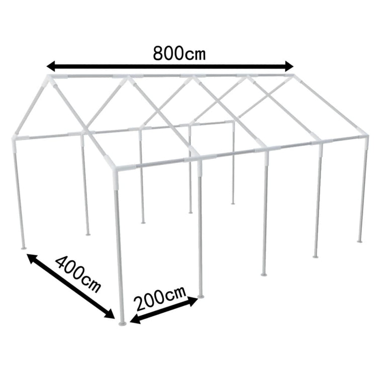 Cadre en acier vidaxl pour les tentes de fête 8 x 4 m