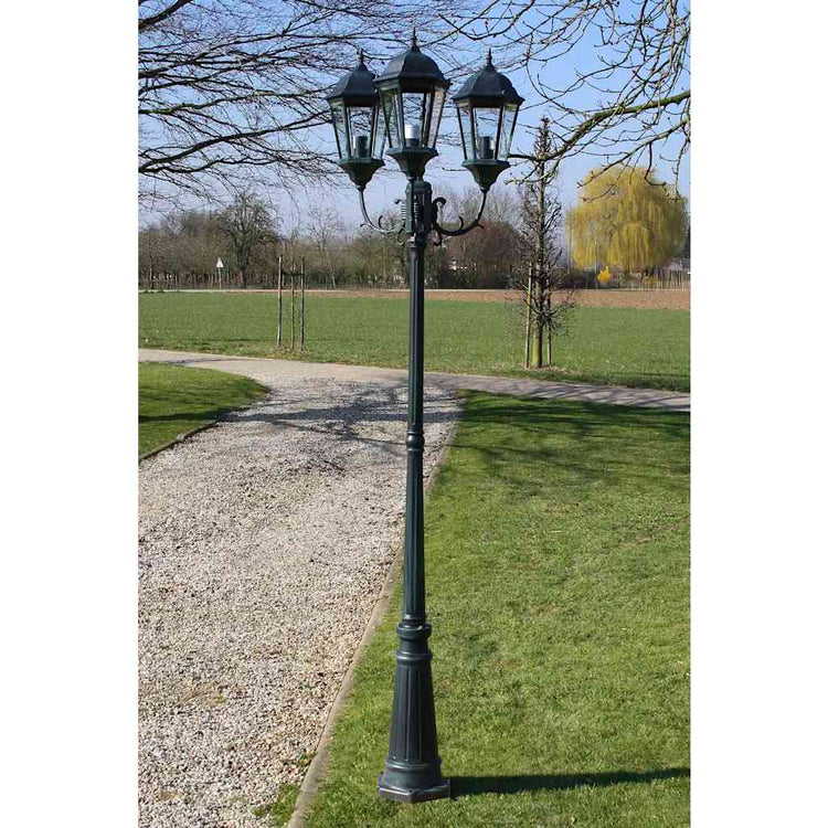 Vidaxl Garden Lant Brighton 3 bras 230 cm noir vert foncé