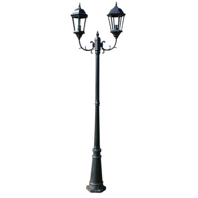 Vidaxl Garden Lanterne avec 2 bras 230 cm en aluminium vert foncé noir