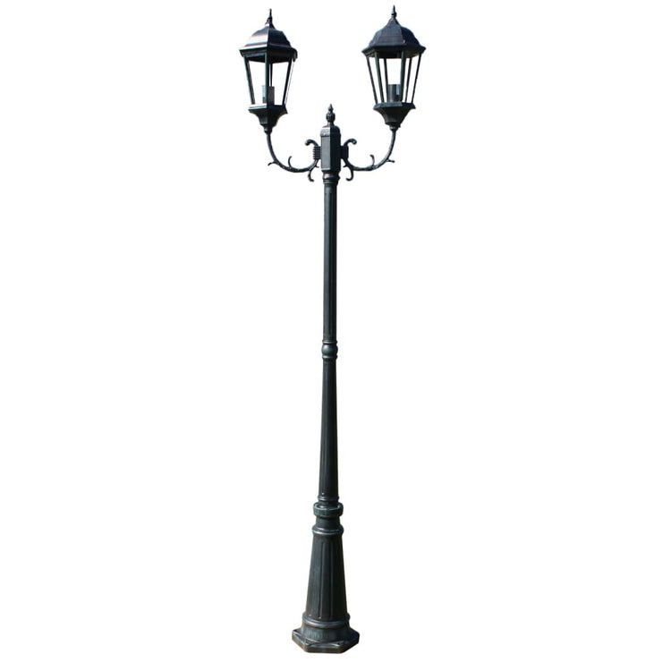 Vidaxl Garden Lanterne avec 2 bras 230 cm en aluminium vert foncé noir