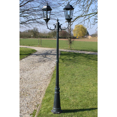 Vidaxl Garden Lanterne avec 2 bras 230 cm en aluminium vert foncé noir