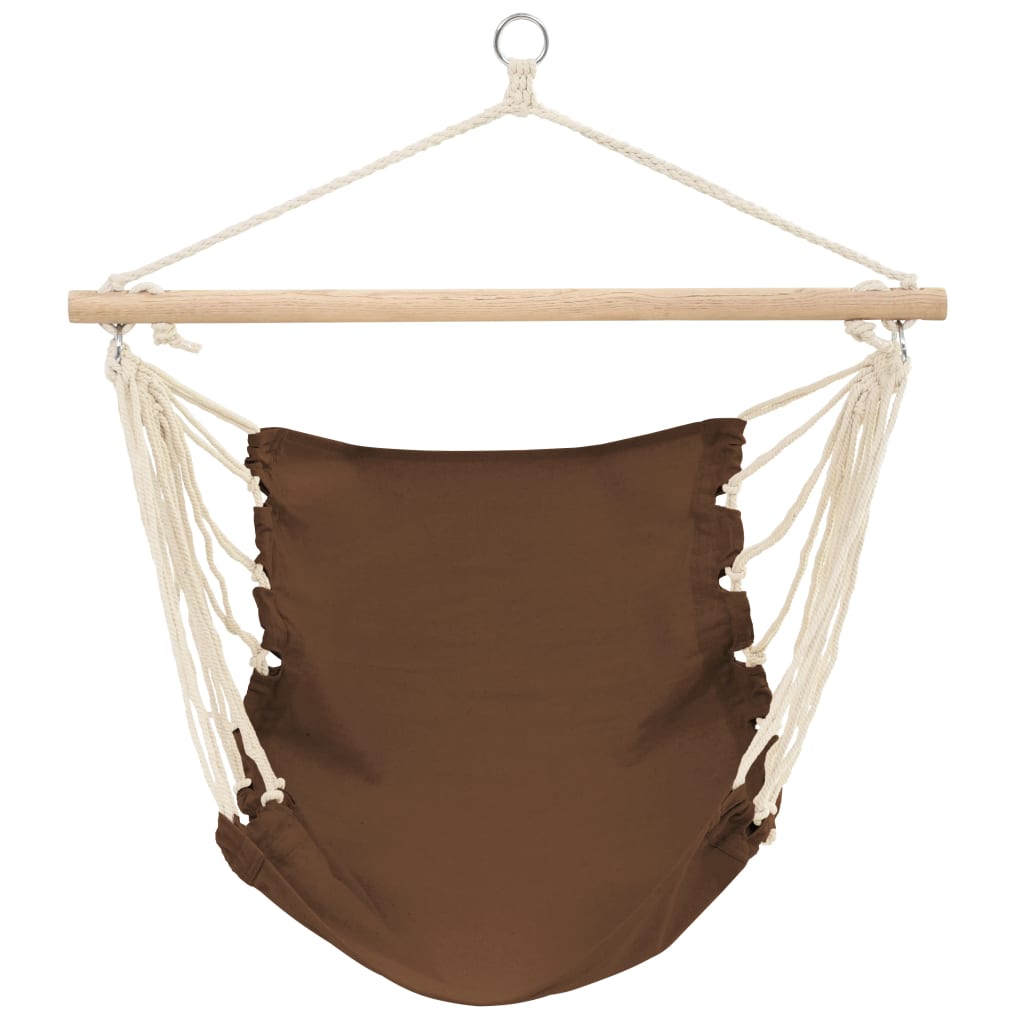 Vidaxl chaise suspendue pliable marron