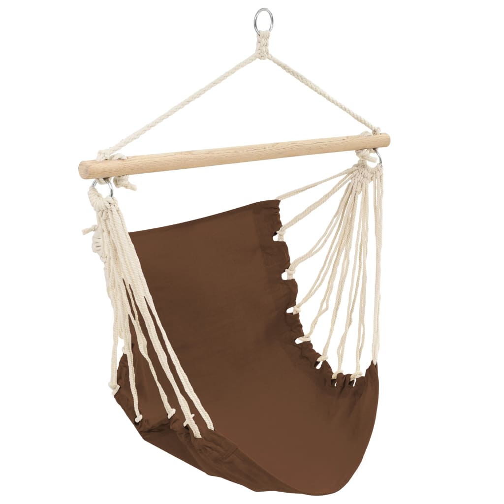 Vidaxl chaise suspendue pliable marron