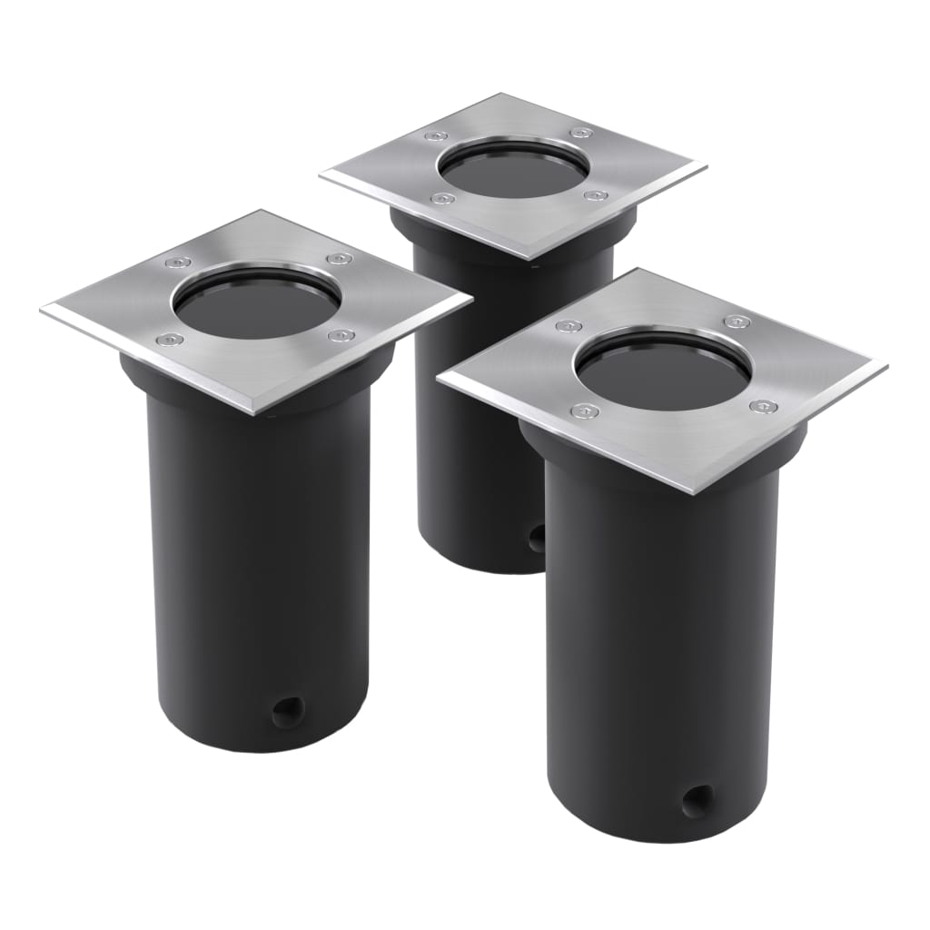 Vidaxl Ground Spots pour l'extérieur de 3 pcs carrés