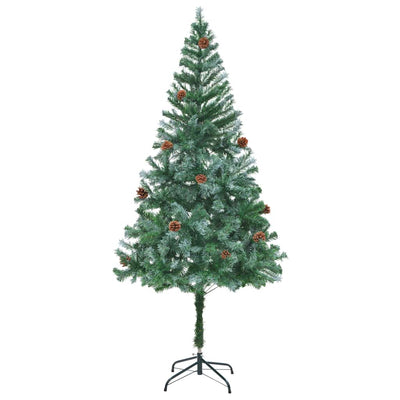 Vidaxl kunstkerstboom avec des cornes de pin 180 cm
