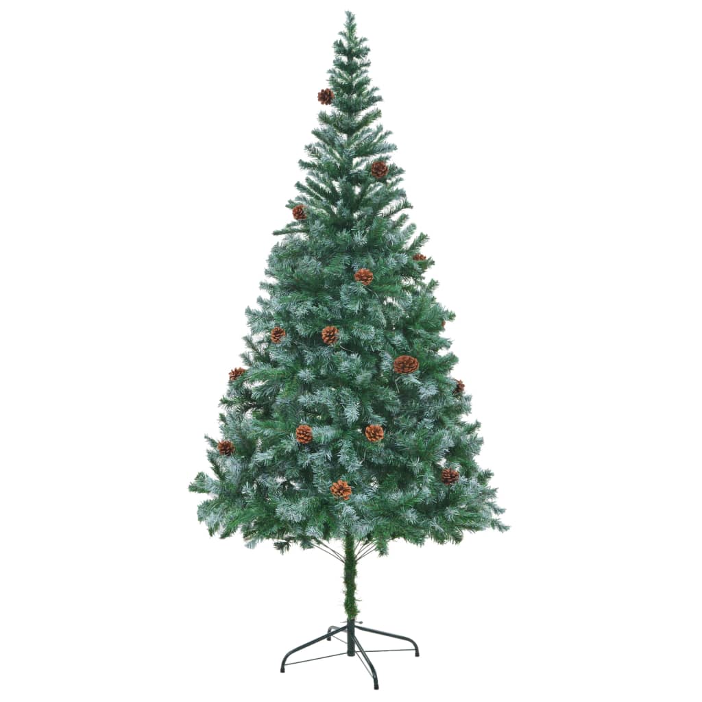 Vidaxl kunstkerstboom avec des cônes de pin 210 cm