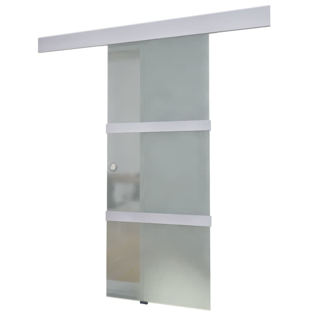 Vidaxl Porte coulissante 178 cm Verre et argent en aluminium de couleur