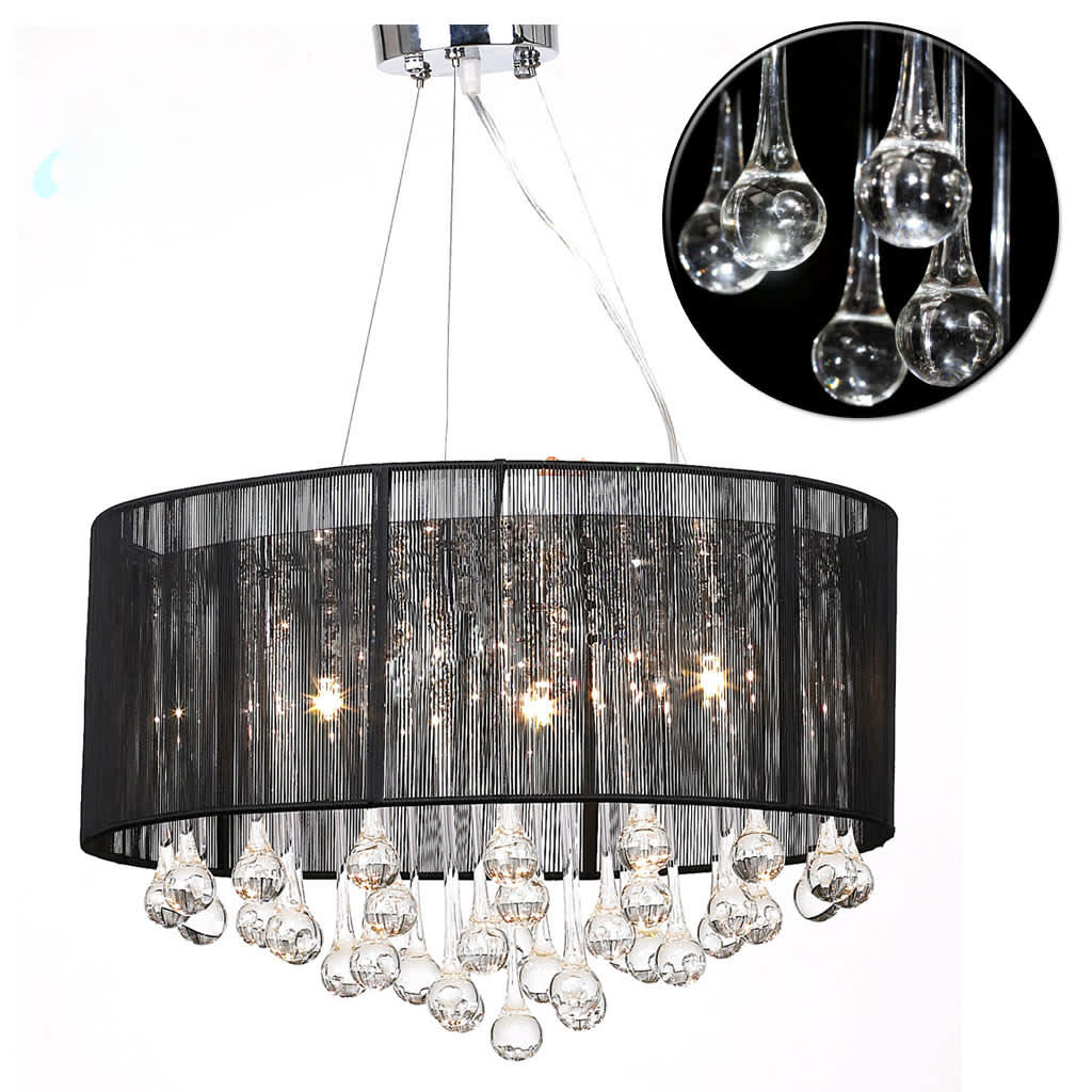 Chandelier Vidaxl avec 85 cristaux noirs