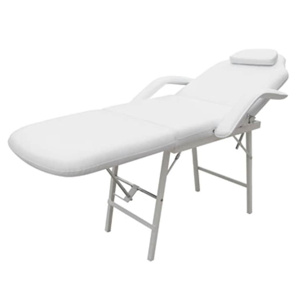 Vidaxl Traitement Chaise pour le visage 185x78x76 cm en cuir artificiel blanc
