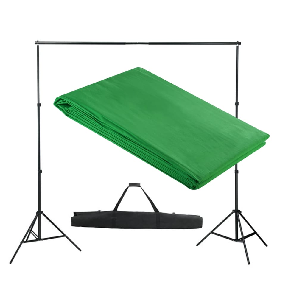 Système d'arrière-plan Vidaxl 300x300 cm vert