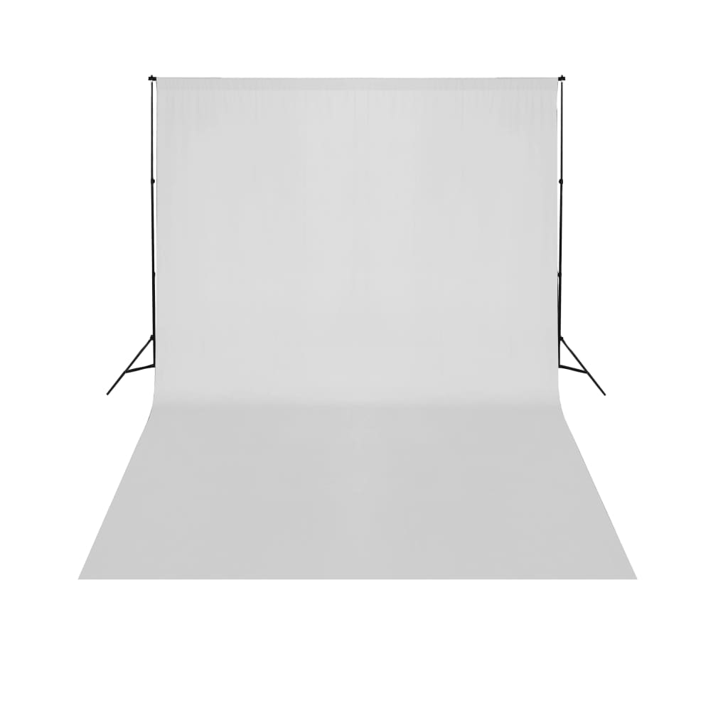 Système d'arrière-plan télescopique Vidaxl et fond blanc 3x5 m