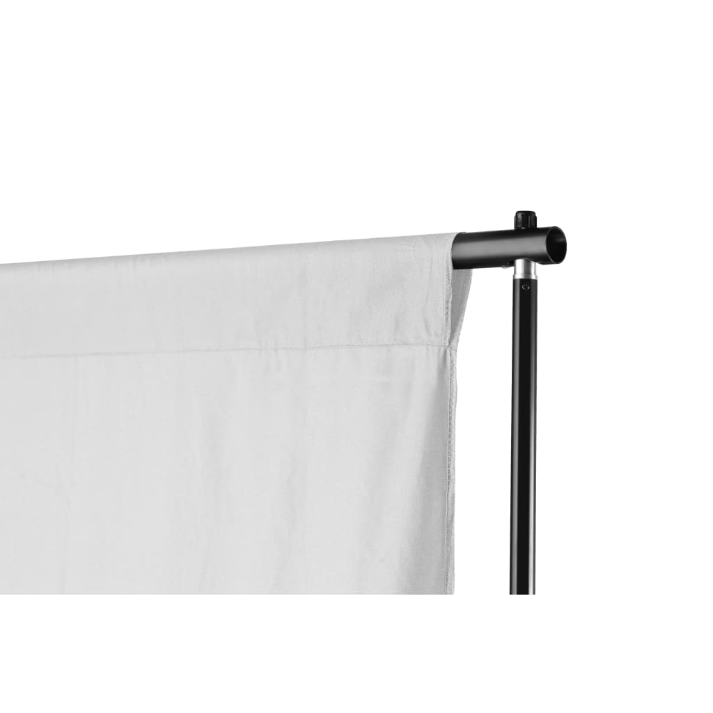 Système d'arrière-plan télescopique Vidaxl et fond blanc 3x5 m