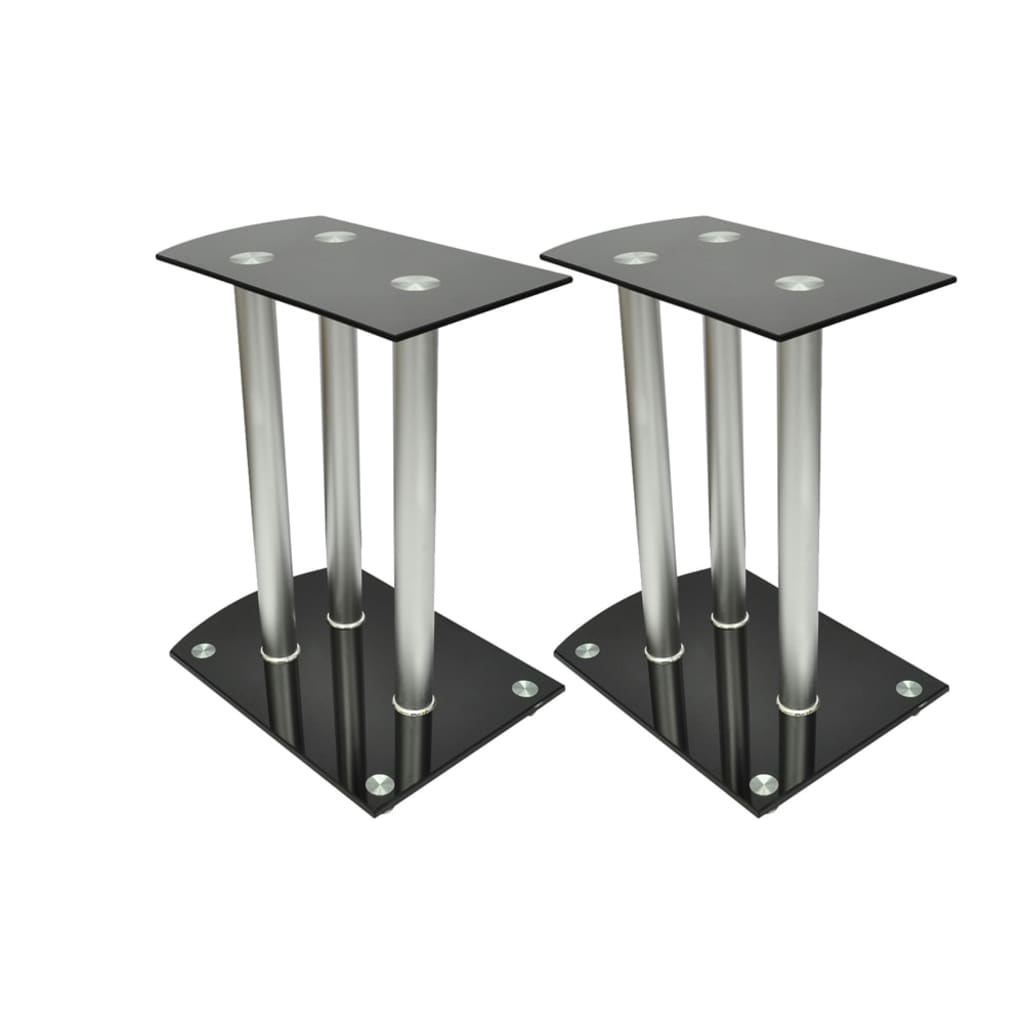 Ensemble vocal standard du haut-parleur Vidaxl de 2 verre noir