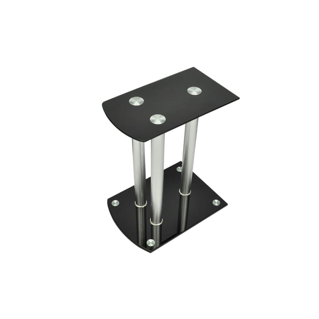 Ensemble vocal standard du haut-parleur Vidaxl de 2 verre noir