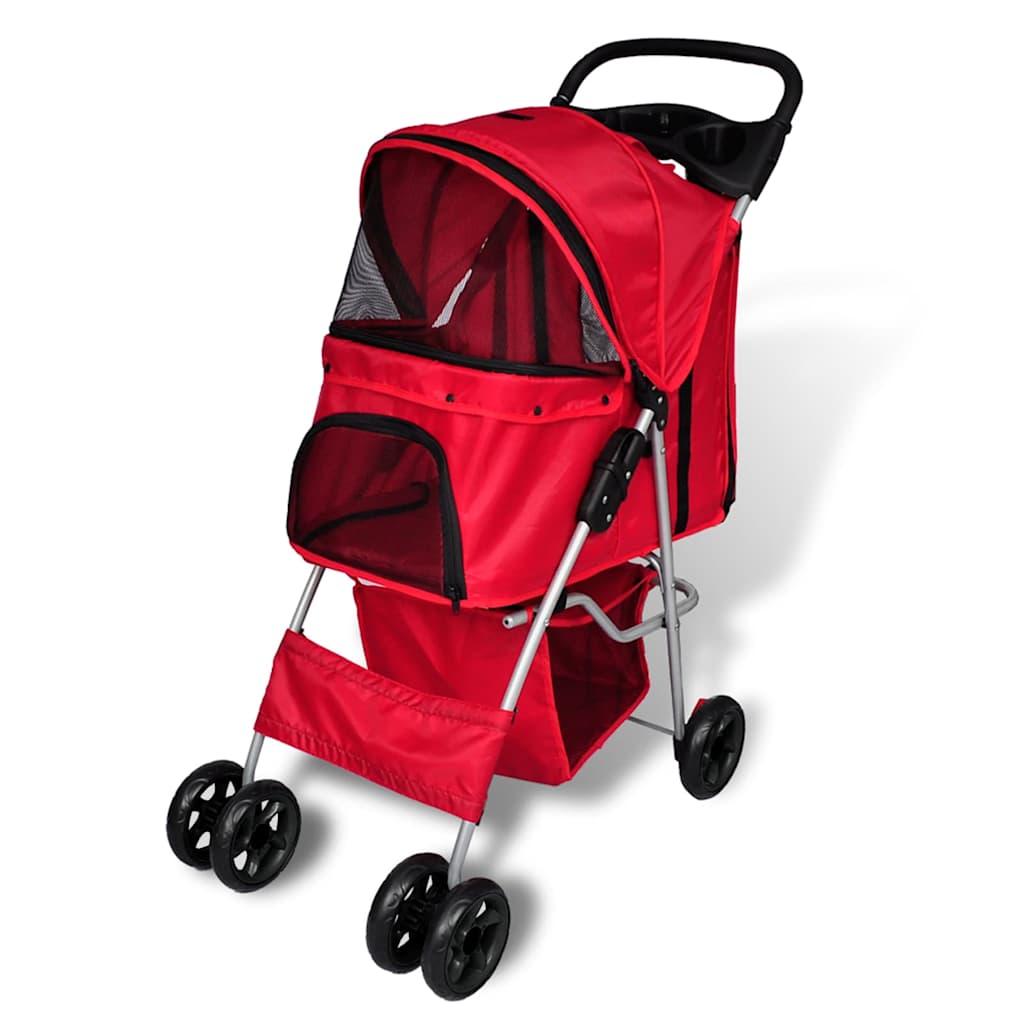 Porte-poussette de vidaxl pour chien rouge