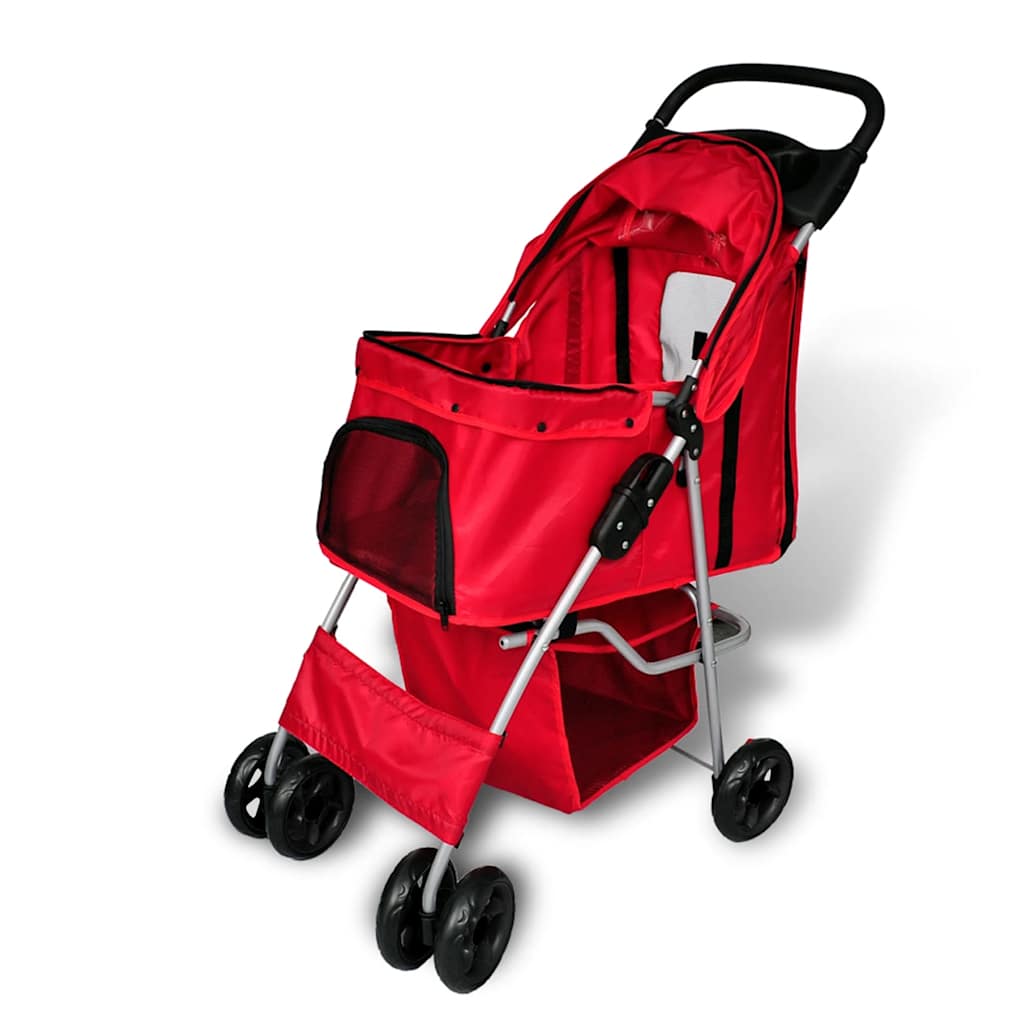 Porte-poussette de vidaxl pour chien rouge