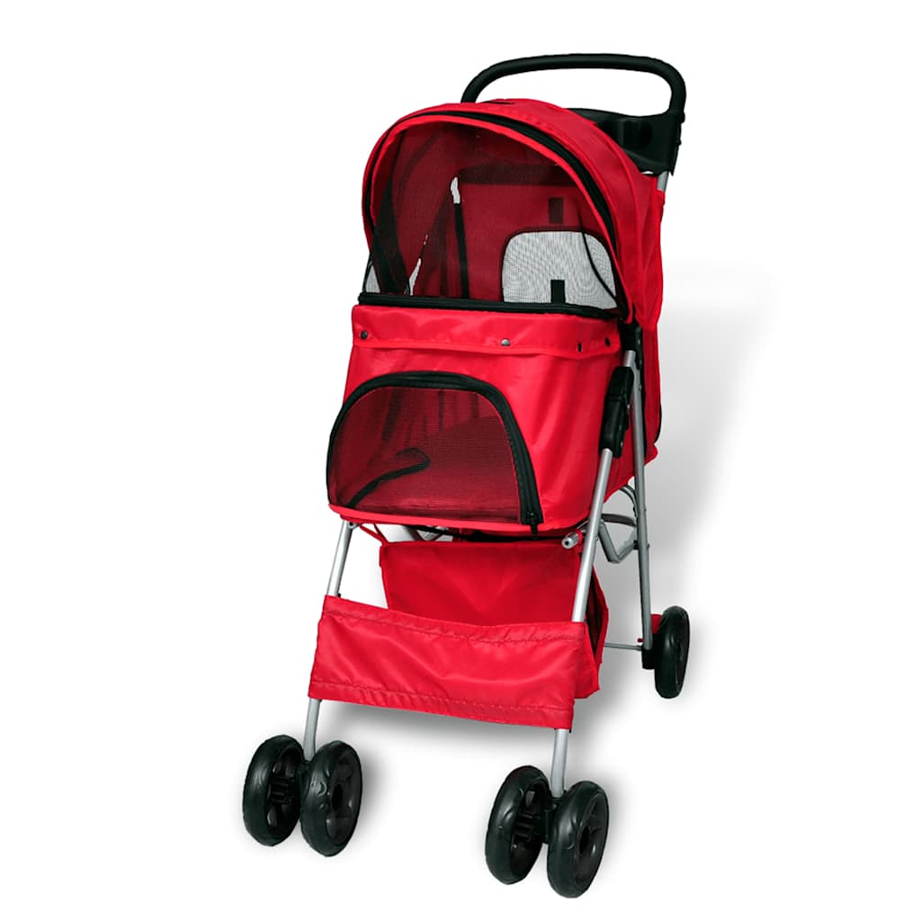 Porte-poussette de vidaxl pour chien rouge