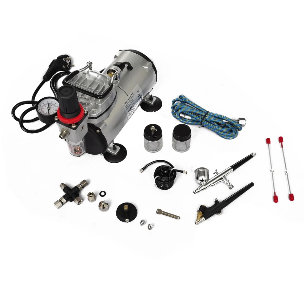 Ensemble de compresseur Vidaxl Airbrush avec 2 pistolets